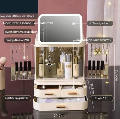 Mirror Light Cosmetic Storage Box WEM Support (www.WEM.support)