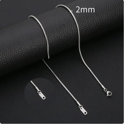 Minimalist Men's Stainless Steel Snake Chain Necklace WEM Support (www.WEM.support)
