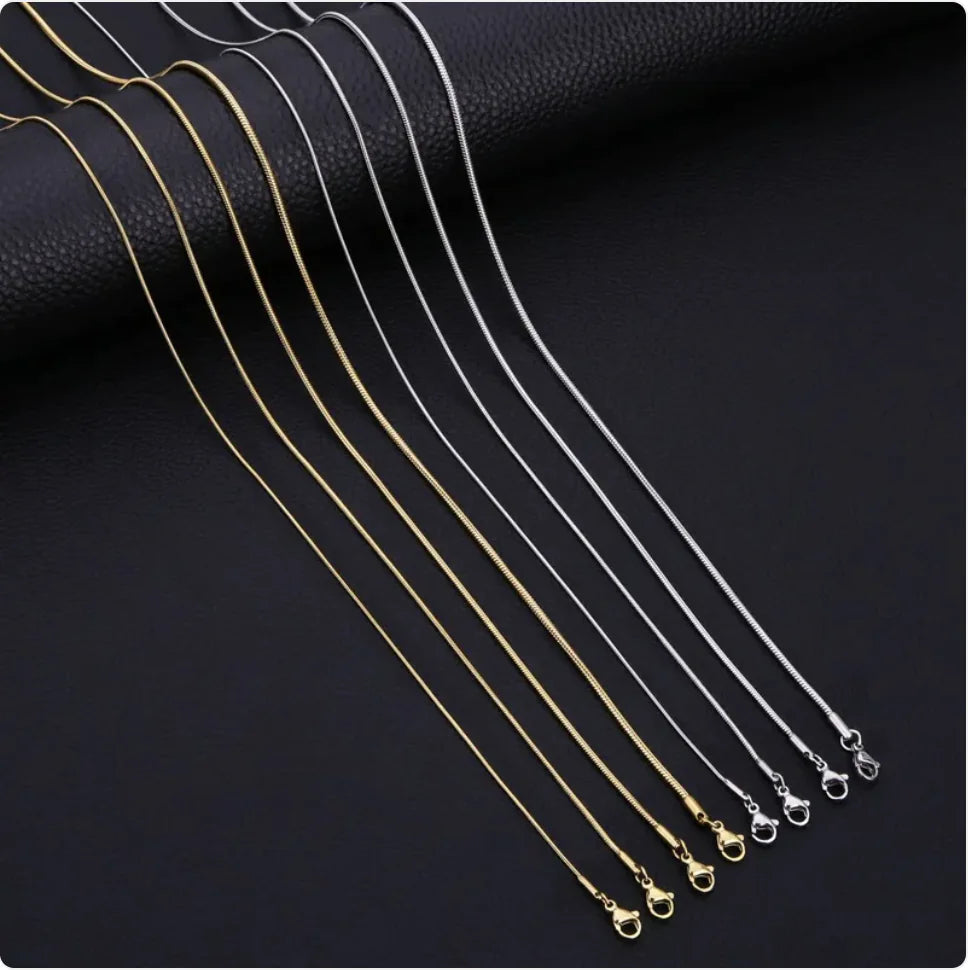 Minimalist Men's Stainless Steel Snake Chain Necklace WEM Support (www.WEM.support)