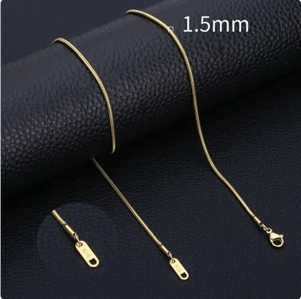 Minimalist Men's Stainless Steel Snake Chain Necklace WEM Support (www.WEM.support)