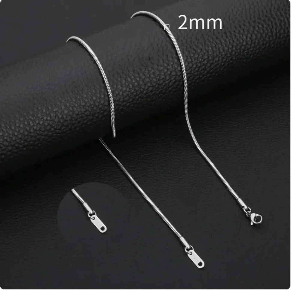 Minimalist Men's Stainless Steel Snake Chain Necklace WEM Support (www.WEM.support)