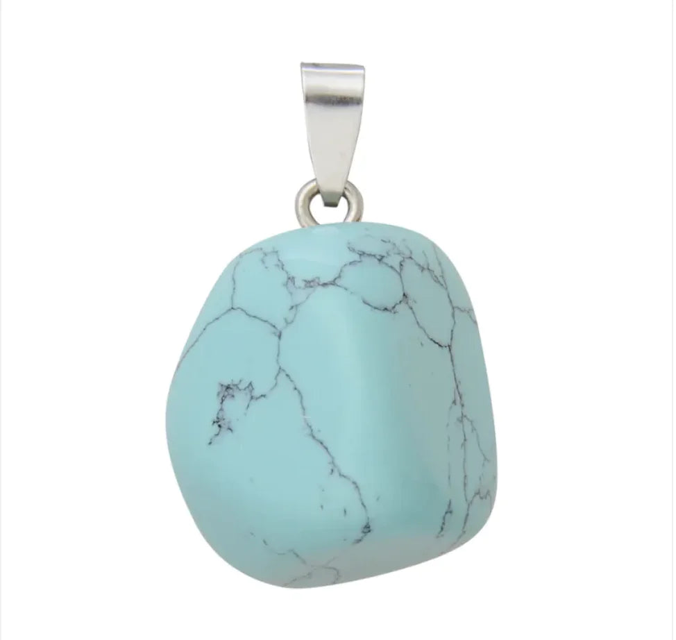Natural Crystal Stone Pendant Necklace WEM Support (www.WEM.support)