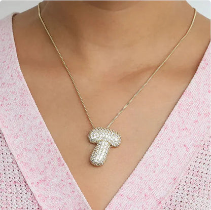 Star Brass Zircon Letter Necklace WEM Support (www.WEM.support)