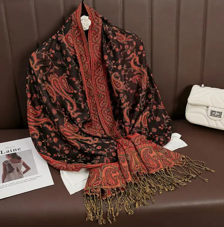 Cashmere Shawl Women's Printed Warm Scarf WEM Support (www.WEM.support)
