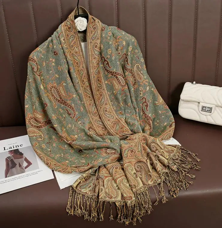 Cashmere Shawl Women's Printed Warm Scarf WEM Support (www.WEM.support)