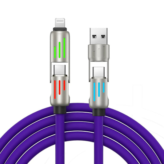 240W 4-in-1 Fast Charging Cable with Breathing Light WEM Support (www.WEM.support)