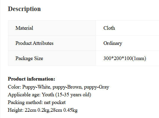 Puppy Doll Sleep Hug Plush Toys WEM Support (www.WEM.support)