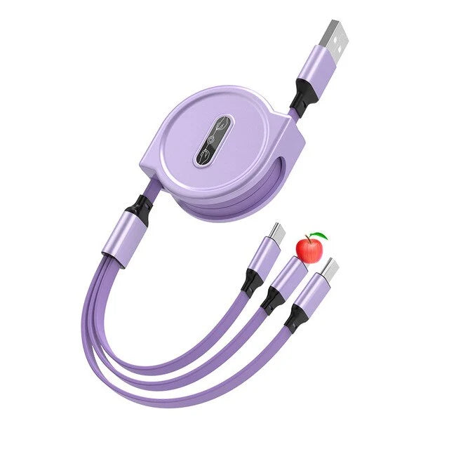 3 in 1 Retractable USB Cable WEM Support (www.WEM.support)