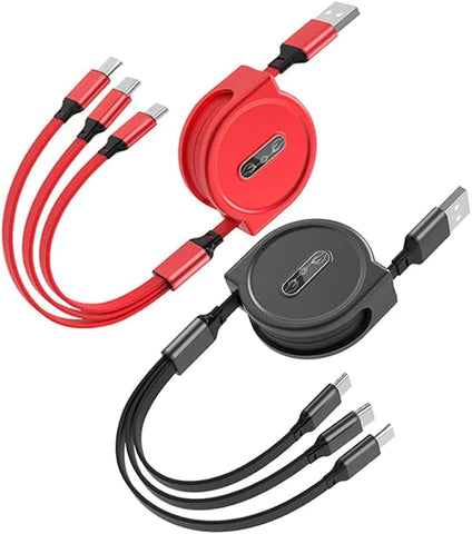 3 in 1 Retractable USB Cable WEM Support (www.WEM.support)