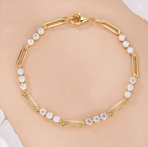S925 Gold-Plated Clip Bracelet WEM Support (www.WEM.support)