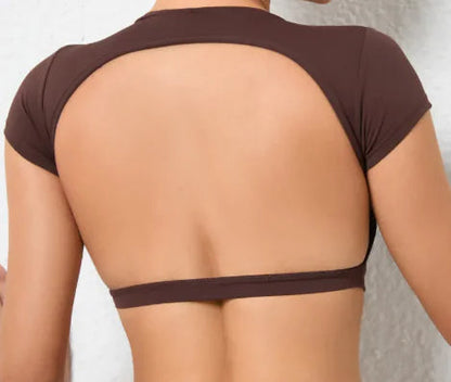 Yoga Outdoor Running Backless Fitness T-shirt WEM Support (www.WEM.support)