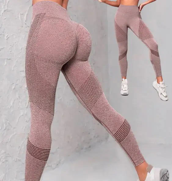 Seamless Yoga Pants Dot Striped Print WEM Support (www.WEM.support)