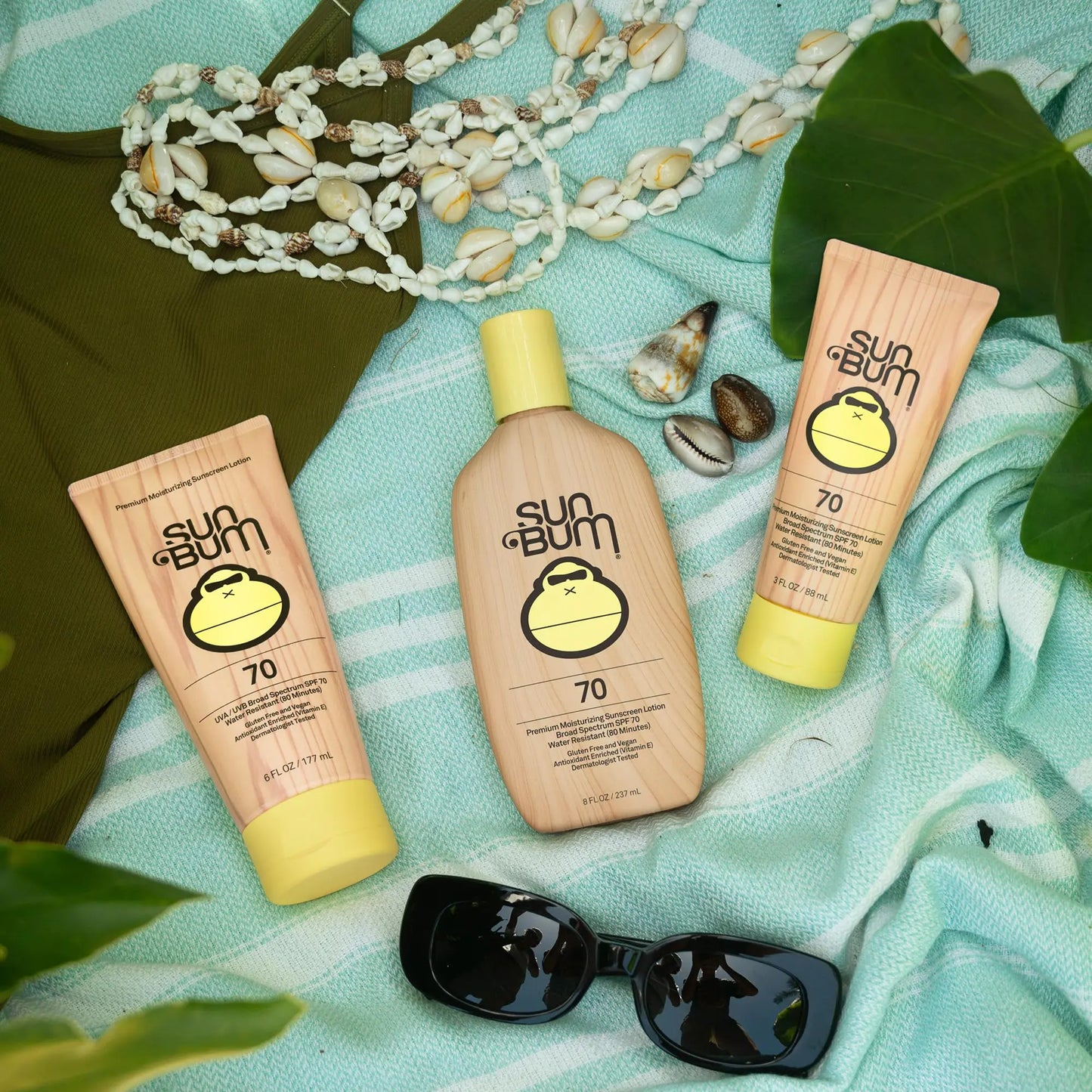 Sun Bum Original SPF 70 päikesekaitsekreem | Vegan ja Hawaii 104 seadusele vastav (oktinoksaat- ja oksübensoonivaba) laia spektriga niisutav UVA/UVB päikesekaitsekreem E-vitamiiniga | 3 untsi 3 fl untsi (1 pakk)