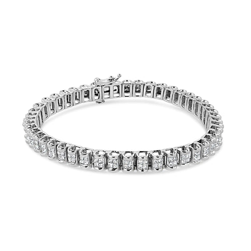 14K hvitt gull 3,00 Cttw Princess Diamond Composite Link tennisarmbånd (IJ-farge, I1-I2 Clarity) - 7,25"