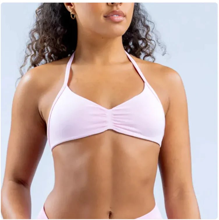 Women's Halter Back Sports Bra - Catch Cards