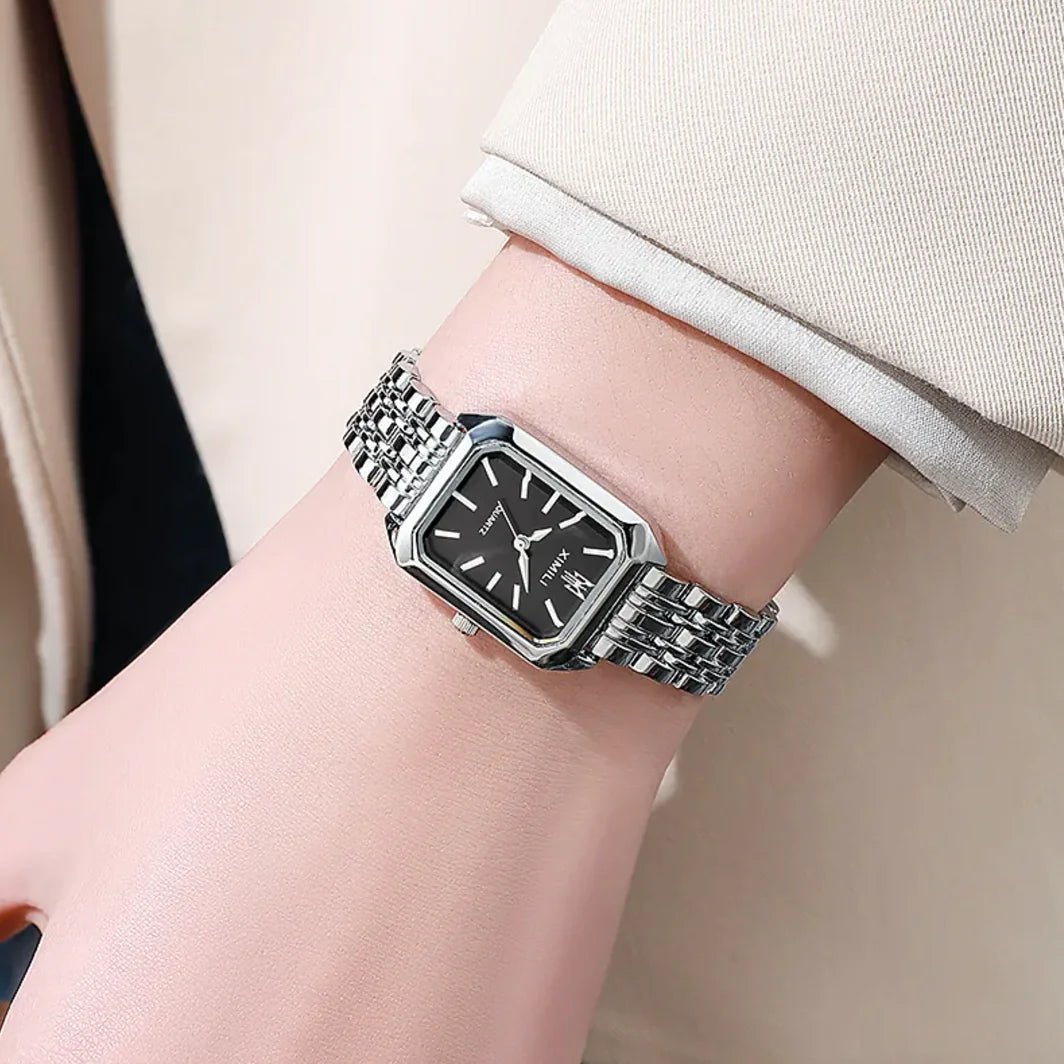 Women's Square Steel Strap Watch - Catch Cards
