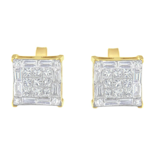 10KT Yellow Gold Diamond Stud Earrings (1 cttw, I-J Color, SI2-I1 Clarity)