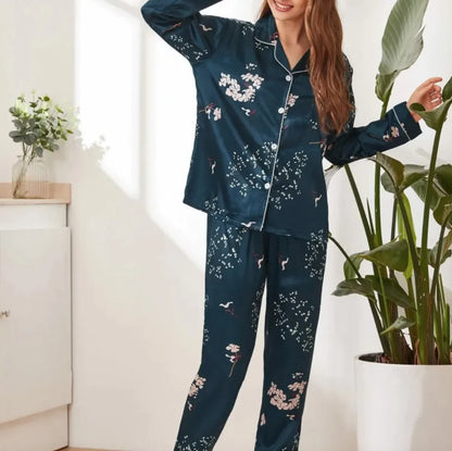 Conjunto de pijama de estilo europeo y americano para mujer