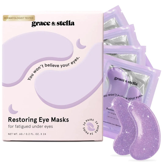 grace & stella Eye Treatment Gels - Dermatologist Tested - Under Eye Masks With Retinol - Restoring Under Eye Patches for Puffy Eyes and Dark Circles - Vegan, Cruelty-Free Retinol Eye Treatment Gels