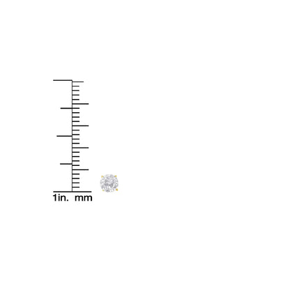 14K gult gull 1,00 Cttw runde briljantkuttede klassiske 4-stifts øredobber med skruerygg (HI-farge, I1-I2-klarhet)