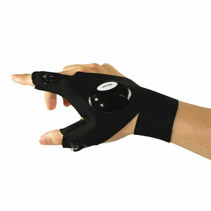 Outdoor LED Fingerless Glove providing you with hands-free illumination for tasks such as camping, hiking, fishing, and more. With its fingerless design, you can easily perform intricate tasks while keeping your hands warm and protected.