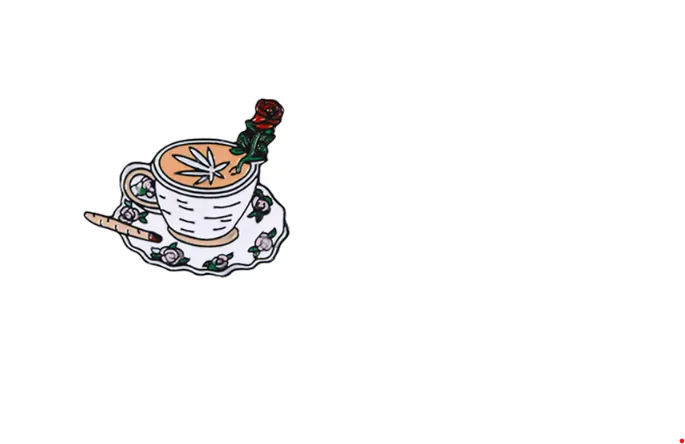 Cat & Coffee Enamel Pin Set