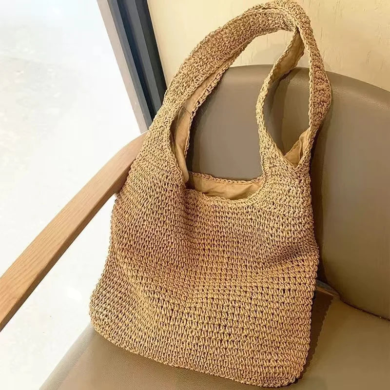 Women's Simple Holiday Straw Shoulder Bag