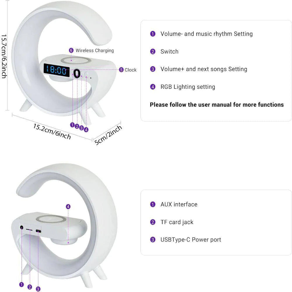 Lámpara inteligente G, luz nocturna, altavoz Bluetooth