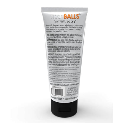 Fresh BALLS Lotion - Anti-gnagsår beroligende krem ​​til pulver for menn - Ball-deodorant og hygiene for lyskeområdet - Den originale anti-gnagskremen for menn, 3,4 fl oz 3,4 Fl Oz (pakke med 1)