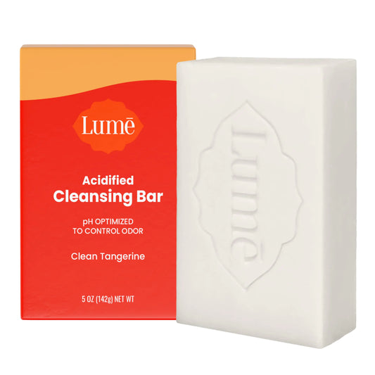 Lume Acidified Body Cleansing Bar - 24-timers luktkontroll - Fjerner lukt bedre enn såpe - Fuktighetsgivende formel - Formulert uten SLS eller Parabener - OB/GYN-utviklet - 5 unse (ren mandarin) ren mandarin