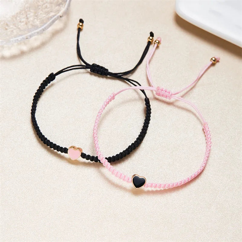 Heart-Shaped Woven Couple Bracelet