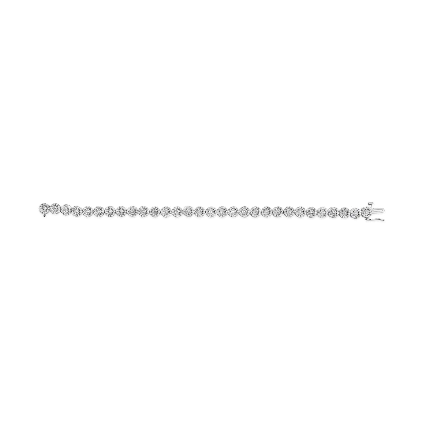 14K valge kuld 2,00 Cttw Diamond Halo Link tennisekäevõru (HI Color, I1-I2 Clarity) – 7 tolli