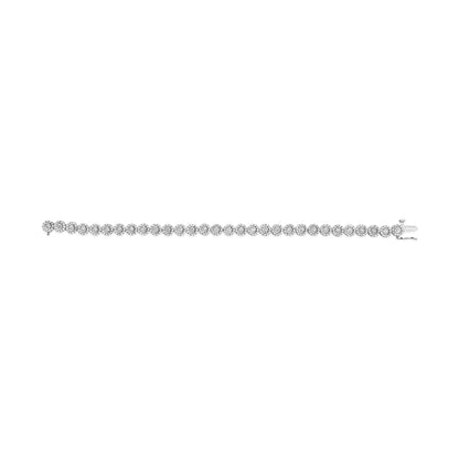 14K valge kuld 2,00 Cttw Diamond Halo Link tennisekäevõru (HI Color, I1-I2 Clarity) – 7 tolli