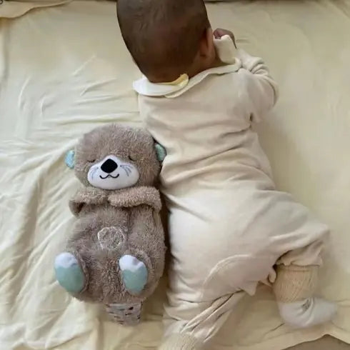 Urso de Pelúcia Companheiro de Sono para Bebês com Música e Luz