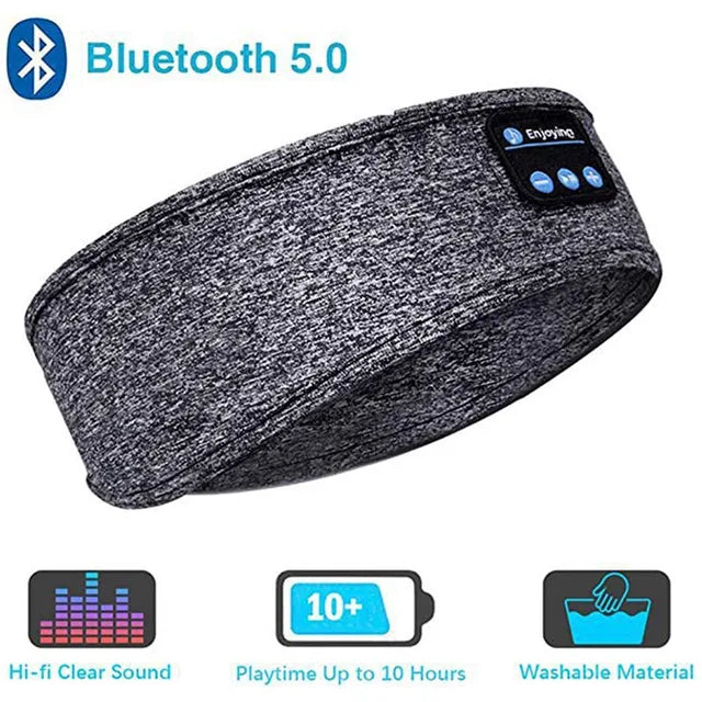 Bluetooth Sports Headband with Earbuds and Eye Mask