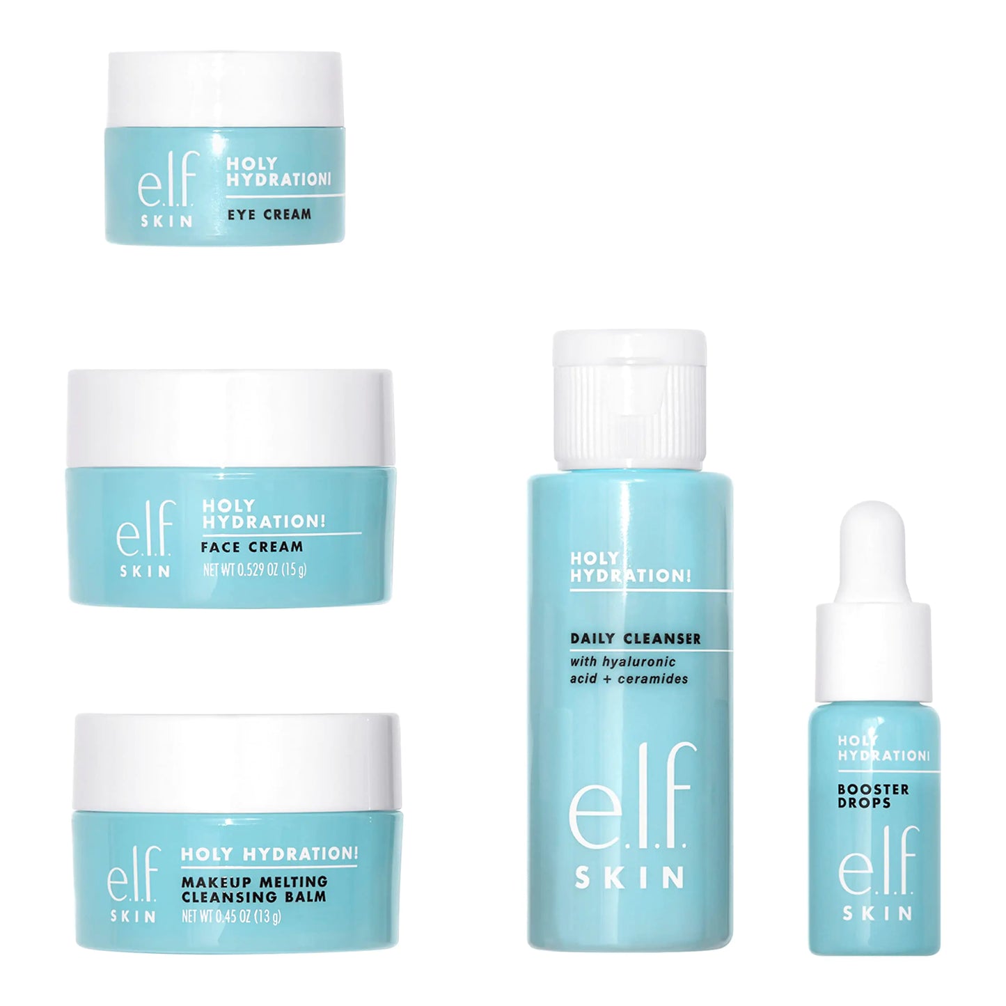 elf SKIN Hydrated Ever After Skincare minikomplekt, puhastusvahend, meigieemaldaja, niisutaja ja silmakreem naha niisutamiseks, lennukisõbralikud suurused