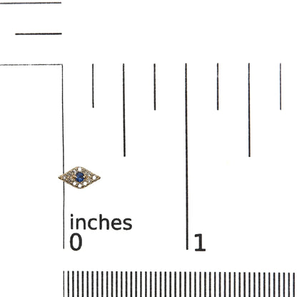 10K Gelbgold Blauer Saphir ja Diamant Akzent Böses Auge Ohrstecker (HI Farbe, I1-I2 Reinheit)